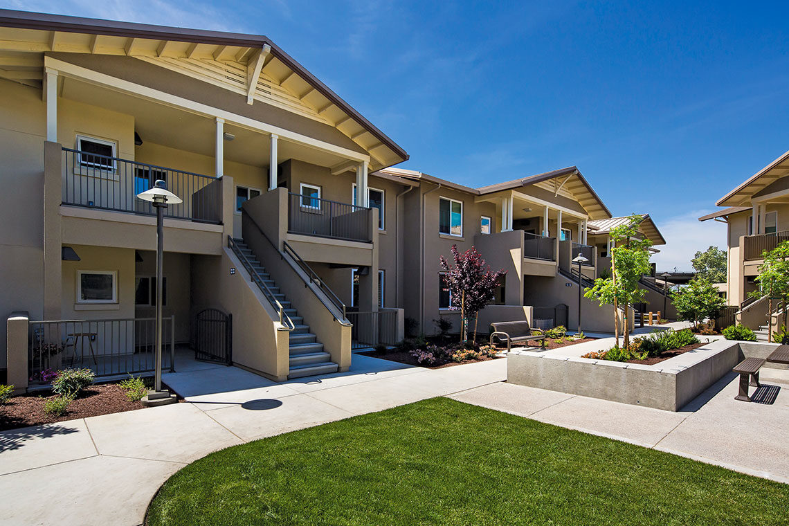 Exterior of Archway Commons Affordable Housing Community in Modesto CA
