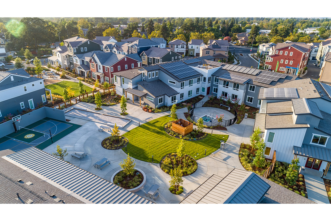 Aerial image of Sunflower Hill at Irby Ranch in Pleasanton, CA