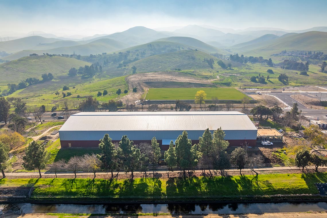 Aerial view of the Construction progress at Dream Courts Sports Complex in Pittsburg CA