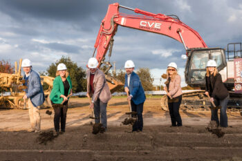 Photo of a groundbreaking ceremony of the JS WEst headquarters project in modesto, ca